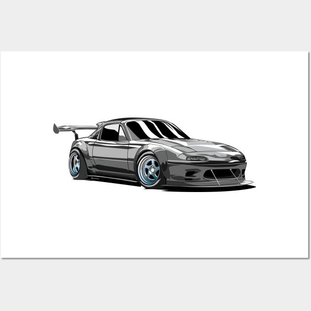 Miata Mazda Mx5 illustration graphics Wall Art by ASAKDESIGNS